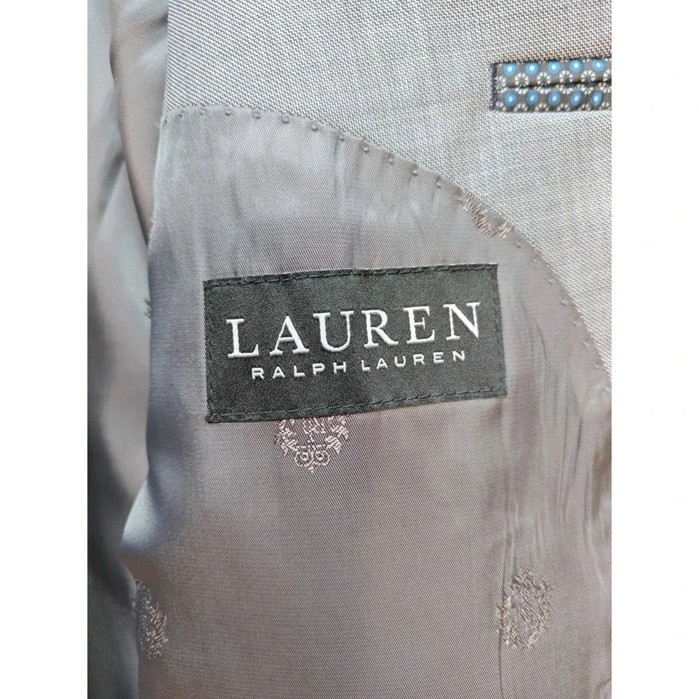 Lauren Ralph Lauren Mens Blazer Sports Coat 47R Gray Wool 2 Button R604